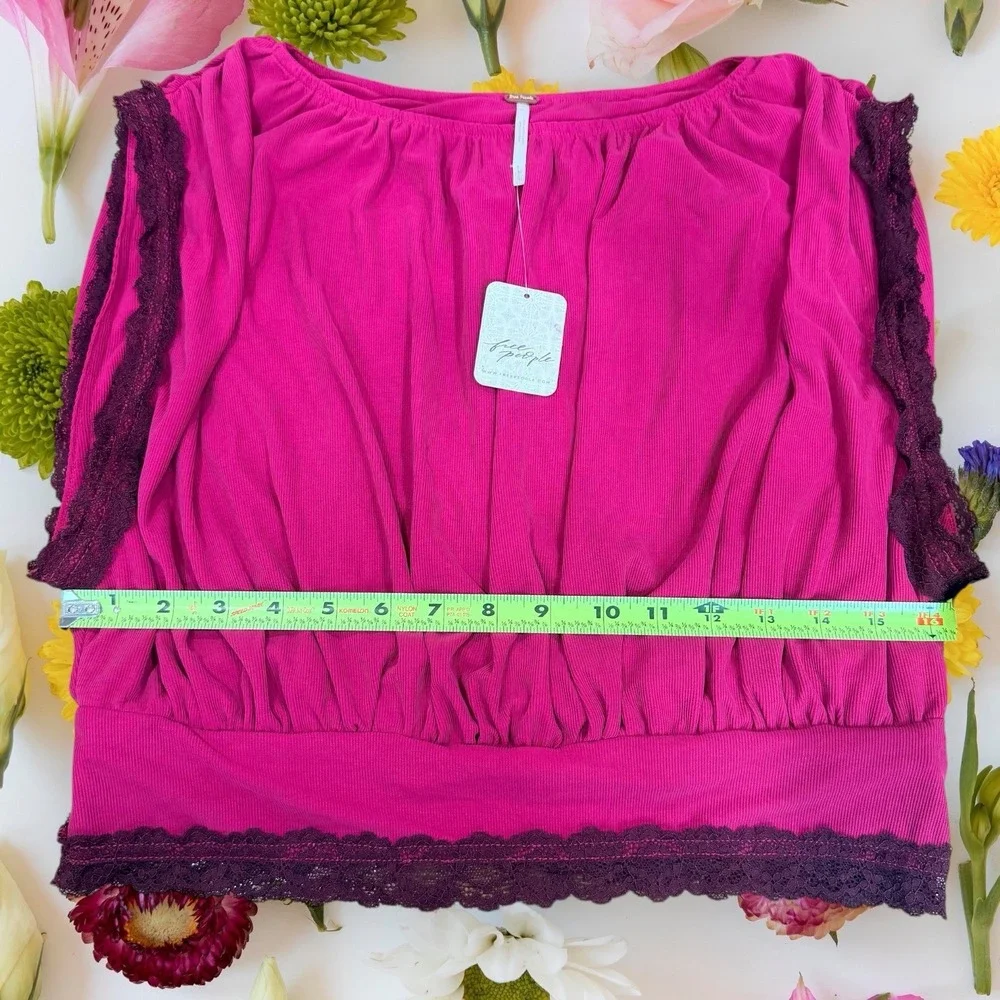 Free People 2 Piece Set Pink Crop Top & Skirt Outfit Boho Size‎ M NWT